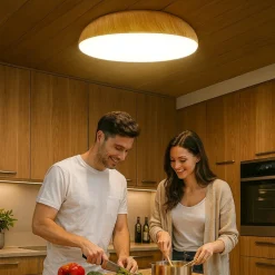 Plafoniere Moderne-Selezionato da Mazzolaluce Plafoniera per cucina wood effetto legno