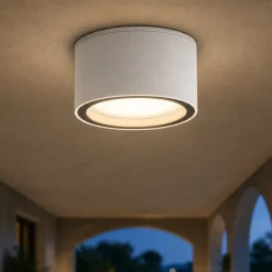 Plafoniere Da Esterno-Selezionato da Mazzolaluce Plafoniera per esterno da soffitto bianco tondo
