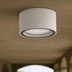 Plafoniere Da Esterno-Selezionato da Mazzolaluce Plafoniera per esterno da soffitto bianco tondo