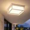 Plafoniere Da Esterno-Gea Luce Plafoniera per esterno moderna ip65 bianca led cct