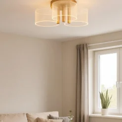 Plafoniere Moderne-Selezionato da Mazzolaluce Plafoniera per salotto moderna led 3000k ottone 44cm