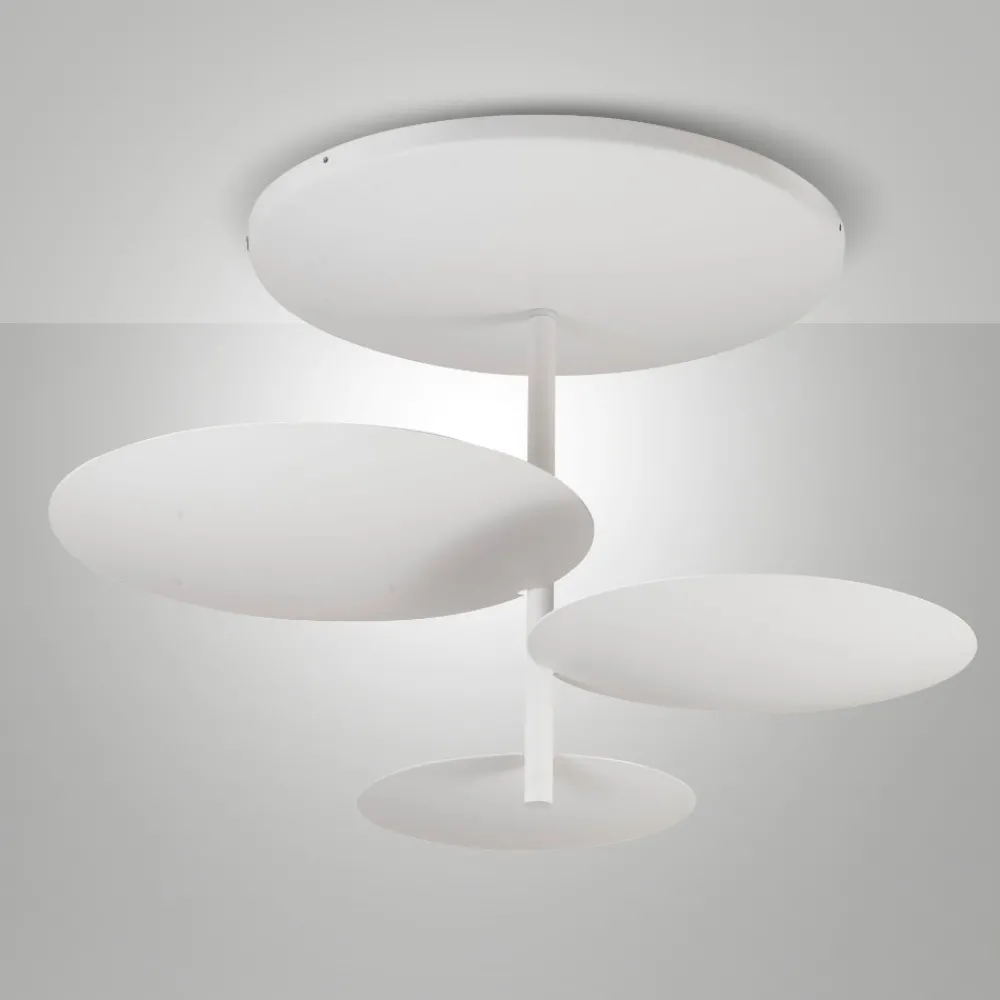 Plafoniere Moderne-Fabas Luce Plafoniera per salotto moderno bianca simplon