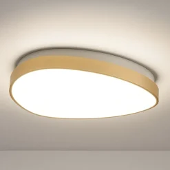 Plafoniere Moderne-Ideal Lux Plafoniera per soffitto led gemini pl d042 ovale ottone 3000k