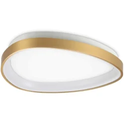 Plafoniere Moderne-Ideal Lux Plafoniera per soffitto led gemini pl d042 ovale ottone 3000k