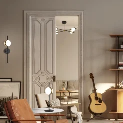 Plafoniere Moderne-Selezionato da Mazzolaluce Plafoniera per soggiorno contemporaneo nero oro con sfere led 3000k