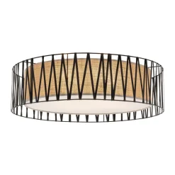 Plafoniere Moderne-Selezionato da Mazzolaluce Plafoniera per soggiorno in tessuto nero 72 cm cilindro design moderno
