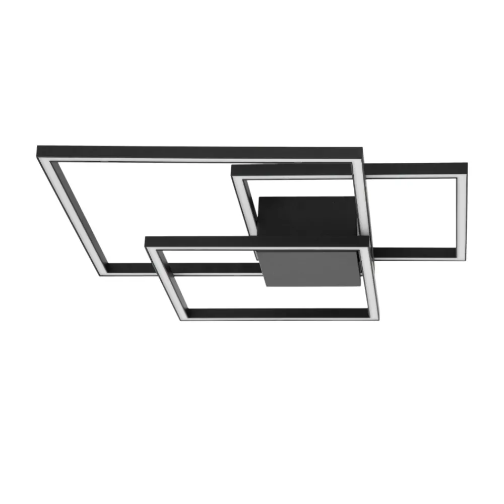 Plafoniere Moderne-Selezionato da Mazzolaluce Plafoniera per soggiorno led 42w 3000k dimmerabile nera moderna