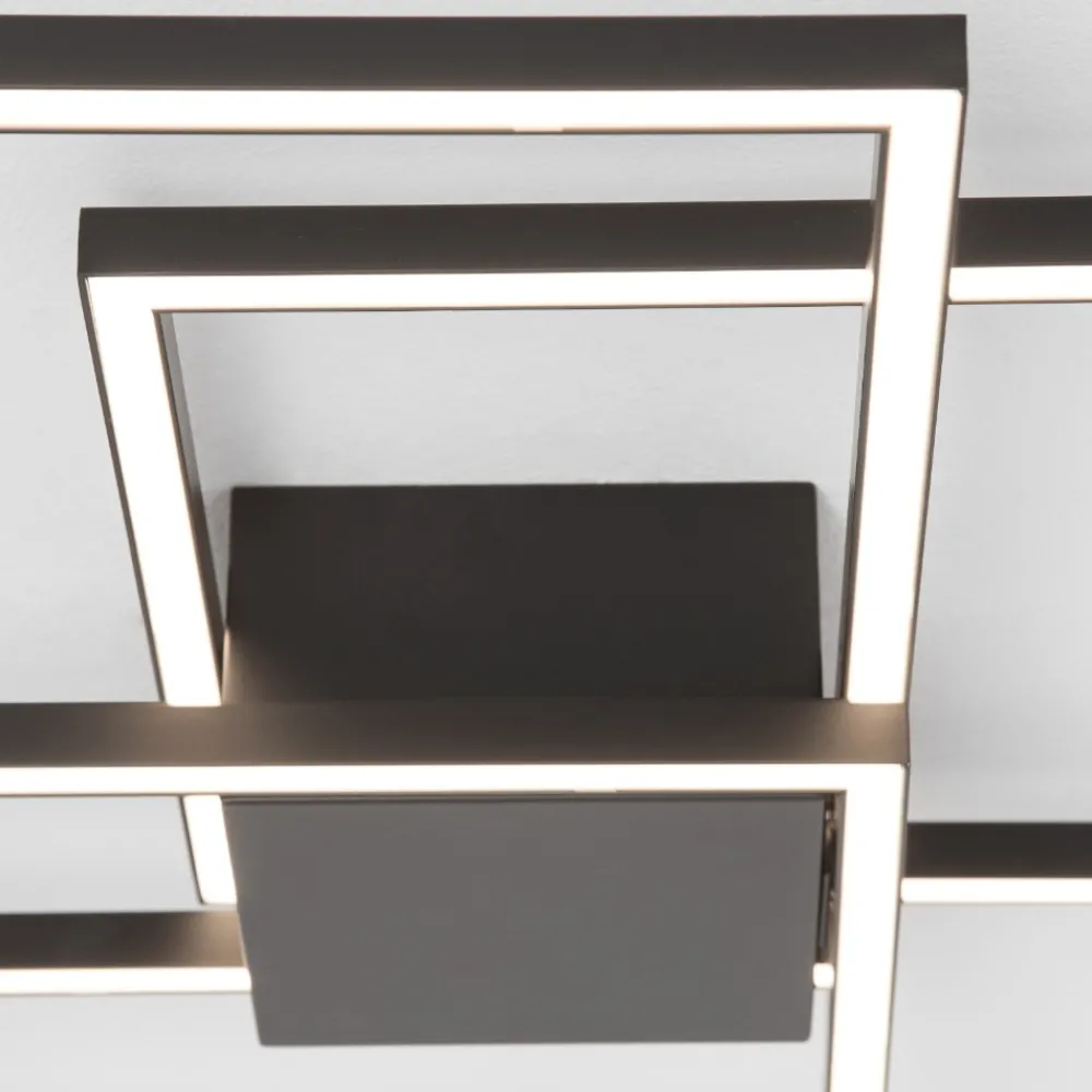 Plafoniere Moderne-Selezionato da Mazzolaluce Plafoniera per soggiorno led 42w 3000k dimmerabile nera moderna