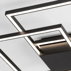 Plafoniere Moderne-Selezionato da Mazzolaluce Plafoniera per soggiorno led 42w 3000k dimmerabile nera moderna