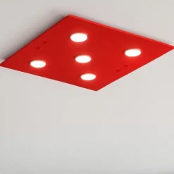 Plafoniere Moderne-Top Light Plafoniera per soggiorno moderno vetro rosso