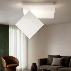 Plafoniere Moderne-Perenz Illuminazione Plafoniera per soggiorno moderno post bianca led 48w 3000k perenz
