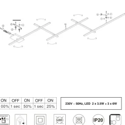 Plafoniere Moderne-Selezionato da Mazzolaluce Plafoniera per soggiorno moderno led 3000k dimmerabile