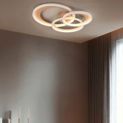 Plafoniere Moderne-Selezionato da Mazzolaluce Plafoniera per soggiorno moderno grigio caffe led dimmerabile