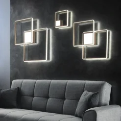 Plafoniere Moderne-Ondaluce Plafoniera pl dowel gr oro led 60w 3000k design minimal