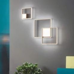 Plafoniere Moderne-Ondaluce Plafoniera pl dowel gr oro led 60w 3000k design minimal