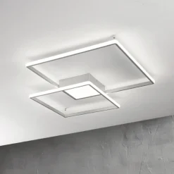 Plafoniere Moderne-Ondaluce Plafoniera pl dowel led 3000k dimmerabile grigio