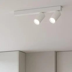 Plafoniere Moderne-Ideal Lux Plafoniera profilo bianco pl2 con faretti led orientabili