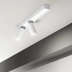 Plafoniere Moderne-Ideal Lux Plafoniera profilo bianco pl2 con faretti led orientabili