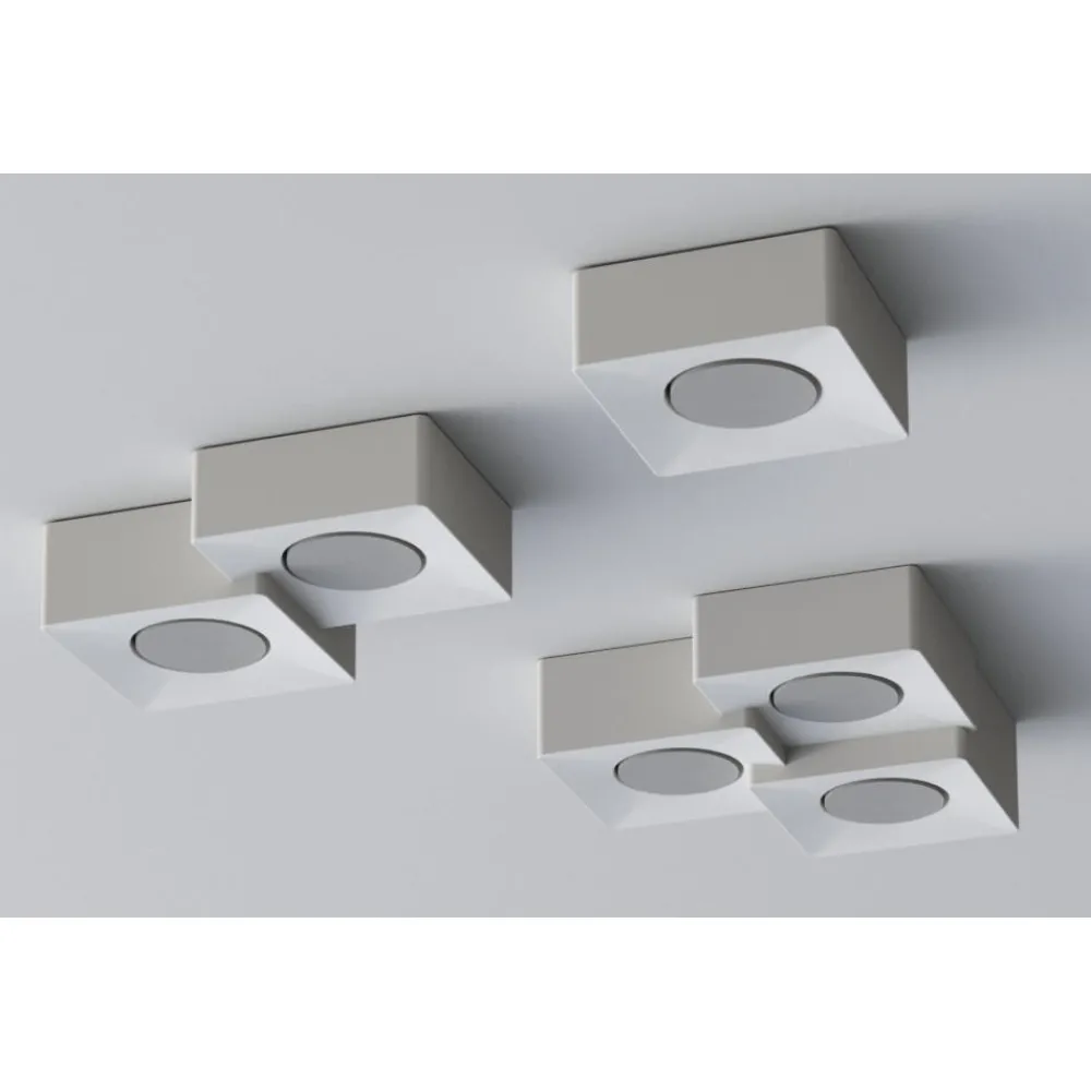 Plafoniere Moderne-Selezionato da Mazzolaluce Plafoniera quadrata da cucina moderna bianca gx53