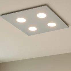 Plafoniere Moderne-Top Light Plafoniera quadrata grigio moderna per cucina