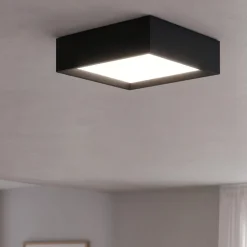 Plafoniere Moderne-Linea Light Plafoniera quadrata led 3000k nera tara