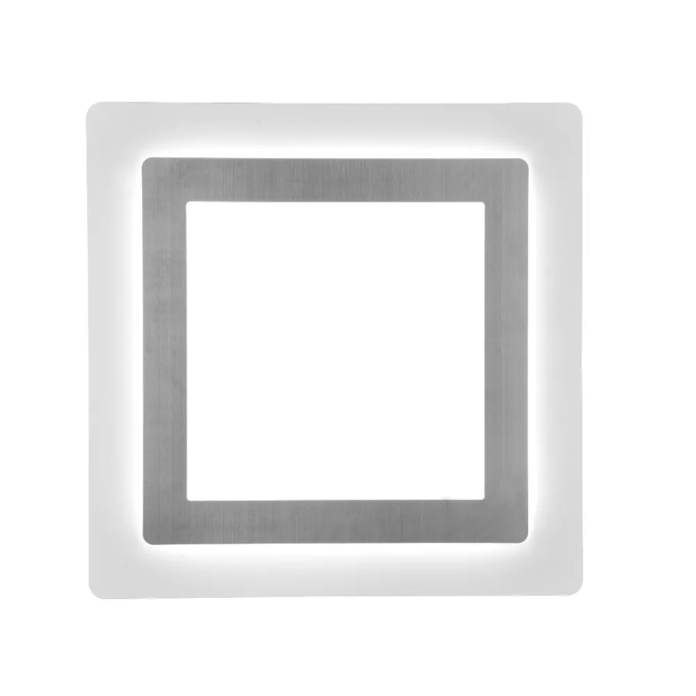 Plafoniere Moderne-Selezionato da Mazzolaluce Plafoniera quadrata moderna nickel led 2700k a 6500k con telecomando
