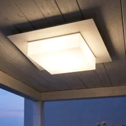 Plafoniere Da Esterno-Top Light Plafoniera quadrata per esterno balcone grigia miami