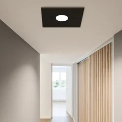 Plafoniere Moderne-Top Light Plafoniera quadrata path vetro marrone lucido
