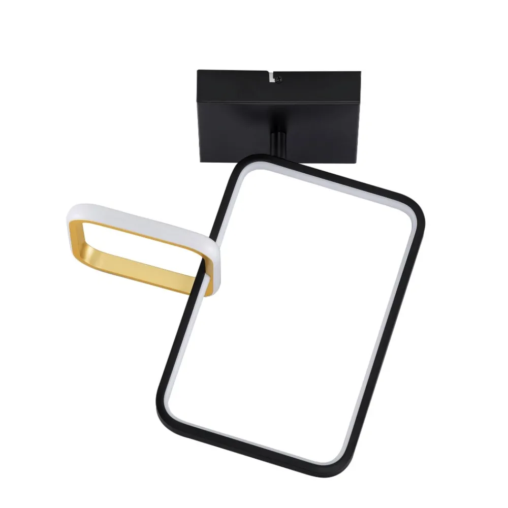 Plafoniere Moderne-Selezionato da Mazzolaluce Plafoniera quadrati design moderna nero oro led 30w 3200k dimmerabile
