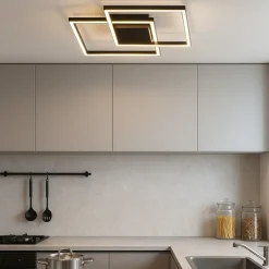 Plafoniere Moderne-Selezionato da Mazzolaluce Plafoniera quadrati led 25w 3000k nera design moderna
