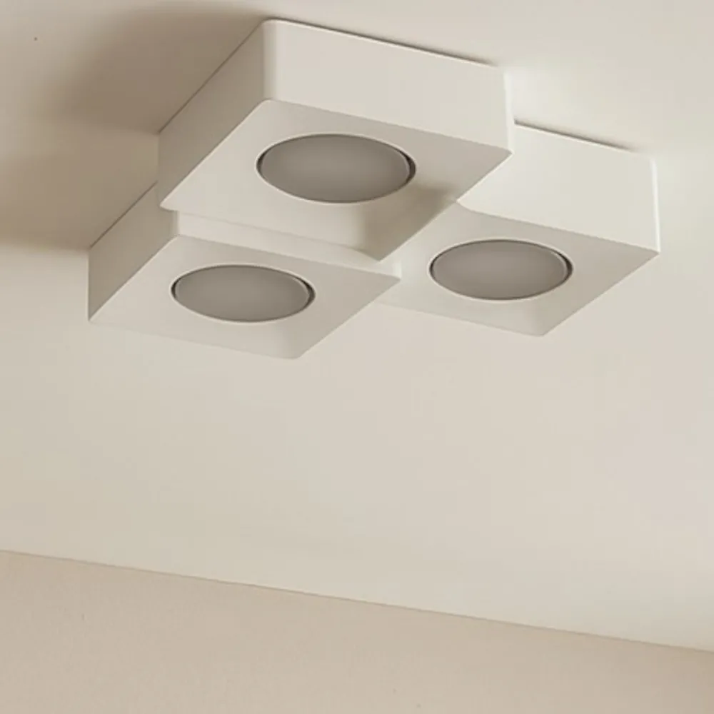 Plafoniere Moderne-Selezionato da Mazzolaluce Plafoniera quadrati per cucina in gesso ceramico bianca