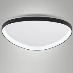 Plafoniere Moderne-Fabas Luce Plafoniera quirk nera 80cm moderna led 75w 2700k 3200k 4000k