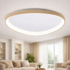Plafoniere Moderne-Fabas Luce Plafoniera quirk ottone satinato 80cm moderna led 2700k 3200k 4000k