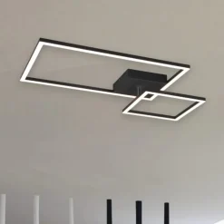 Plafoniere Moderne-Selezionato da Mazzolaluce Plafoniera rettangoli nera led 25w 4000k orientabile moderna