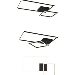 Plafoniere Moderne-Selezionato da Mazzolaluce Plafoniera rettangoli nera led 25w 4000k orientabile moderna
