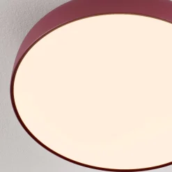 Plafoniere Moderne-Selezionato da Mazzolaluce Plafoniera rosso bordeaux 50 cm moderna per soggiorno led 36w 3000k dimmerabile