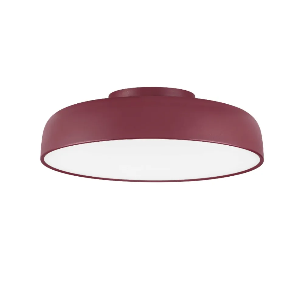 Plafoniere Moderne-Selezionato da Mazzolaluce Plafoniera rosso bordeaux 50 cm moderna per soggiorno led 36w 3000k dimmerabile