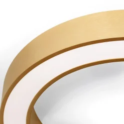 Plafoniere Moderne-Selezionato da Mazzolaluce Plafoniera rotonda anello oro 60 cm moderna led 48w cct 2700k a 4000k dimmerabile telecomando app