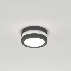 Plafoniere Da Esterno-Top Light Plafoniera rotonda antracite per esterno balcone soho