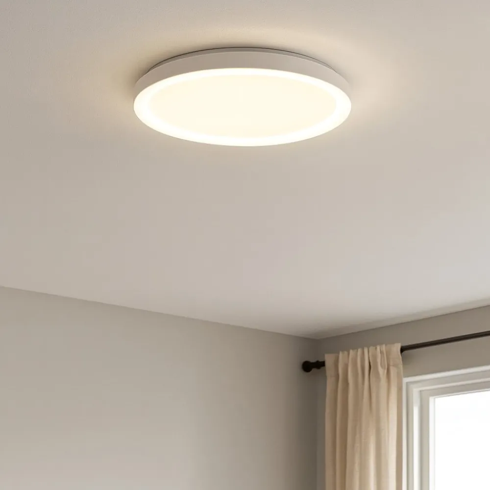 Plafoniere Moderne-Selezionato da Mazzolaluce Plafoniera rotonda bianca 58cm led 50w 3000k dimmerabile