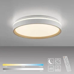 Plafoniere Moderne-Selezionato da Mazzolaluce Plafoniera rotonda bianco sabbia led 20w 2700k a 6500k cont elecomando