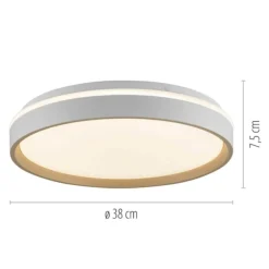 Plafoniere Moderne-Selezionato da Mazzolaluce Plafoniera rotonda bianco sabbia led 20w 2700k a 6500k cont elecomando