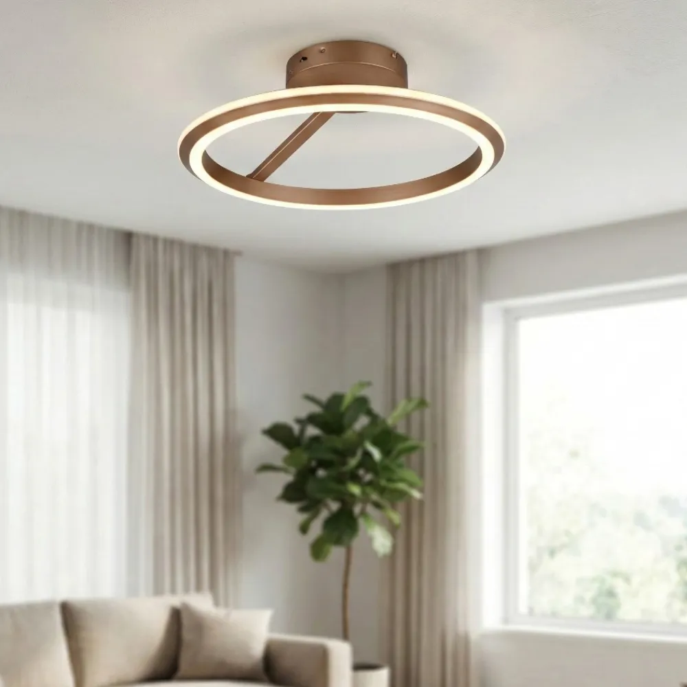 Plafoniere Moderne-Selezionato da Mazzolaluce Plafoniera rotonda caffe moderna per soggiorno led dimmerabile