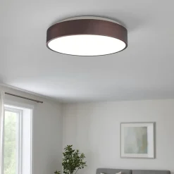 Plafoniere Moderne-Selezionato da Mazzolaluce Plafoniera rotonda cerchio 38 cm led 3000k marrone moderna