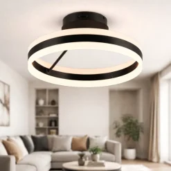 Plafoniere Moderne-Selezionato da Mazzolaluce Plafoniera rotonda circolare nera moderna led dimmerabile 2300k 3000k 4000k