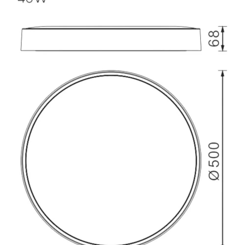 Plafoniere Moderne-Selezionato da Mazzolaluce Plafoniera rotonda 50cm bianca led 2700k 3300k 4000k dimmerabile