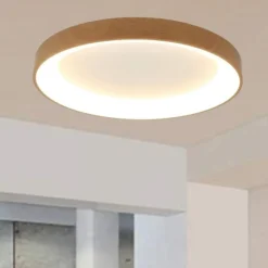 Plafoniere Moderne-Selezionato da Mazzolaluce Plafoniera rotonda 78cm effetto legno led 2700k a 5000k moderna