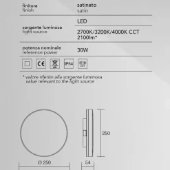 Plafoniere Bagno-IsyLuce Plafoniera rotonda da bagno bianca moderna led cct ip54