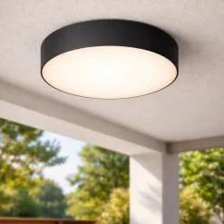 Plafoniere Da Esterno-Selezionato da Mazzolaluce Plafoniera rotonda da esterno balcone antracite led 20w 3000k ip65