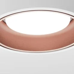 Plafoniere Moderne-Sforzin Illuminazione Plafoniera rotonda da soffitto gesso bianco interno rame sforzin nasso
